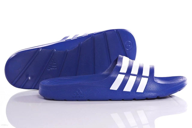 Adidas Duramo Slide [ Eu - 53 ] Herren Dusch - Badeschuhe Adiletten Blau Neu Ovp