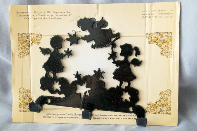Colgador de llaves, perchero, percha de 3 ganchos, forja, decoración, 3 ángeles