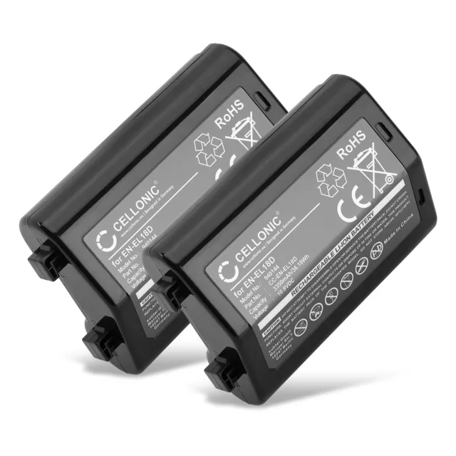 2x Batterie pour Nikon EN-EL18d 3350mAh