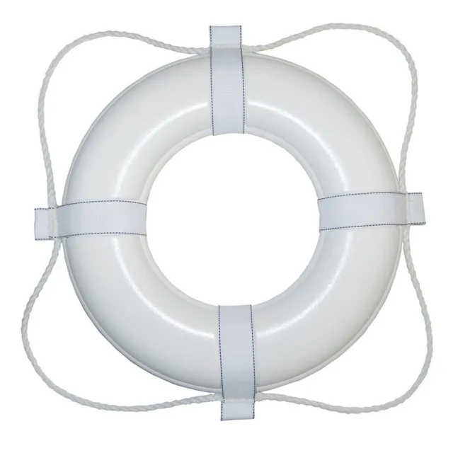 Taylor Made Foam Ring Buoy - 20" - White w/White Grab Line 360