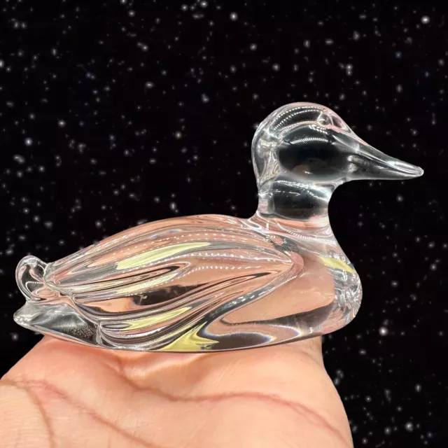 Princess House Lead Crystal Duck Label West Germany Paperweight Figurine 4”W