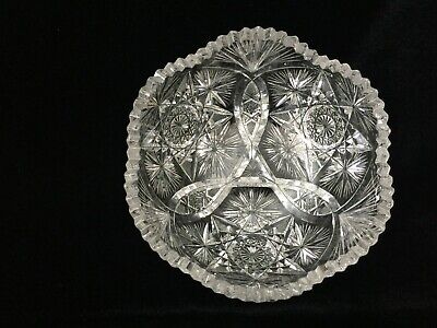 Vintage ABP American Brilliant Period Cut Crystal Fruit Bowl, 8" D x 3 1/2" High 2