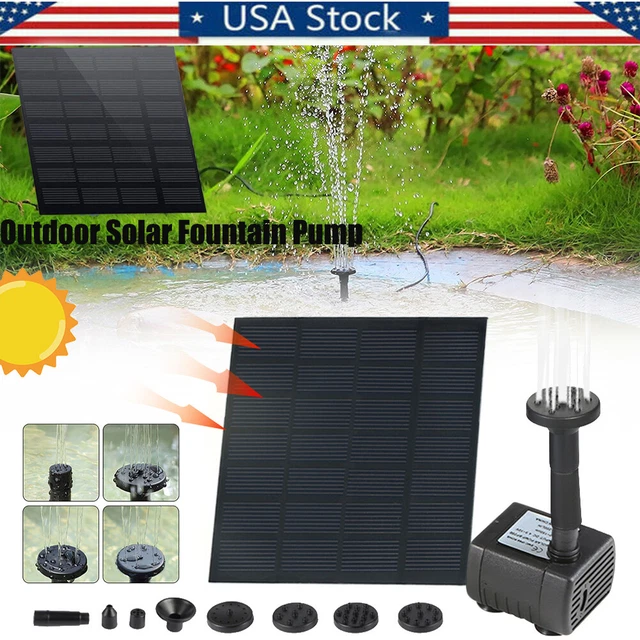 Small Ponds Fish Tank Solar Fountain Pump Garden Water Fountain with 6 Nozzles