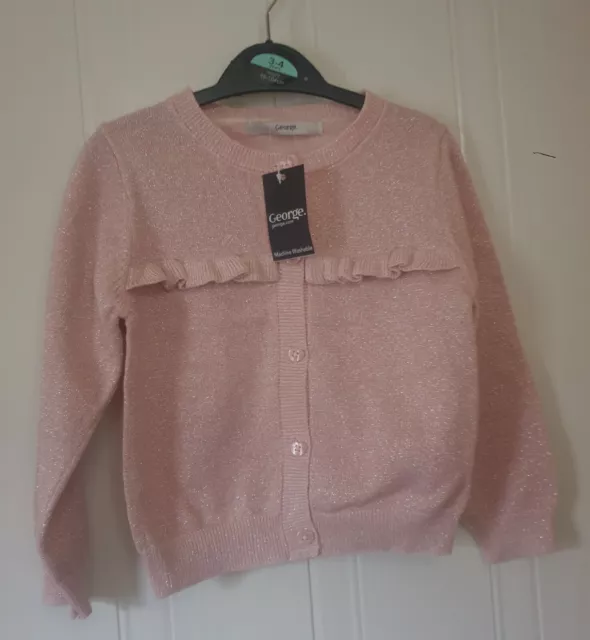 Girls pink shimmery cardigan 3-4 years BNWT