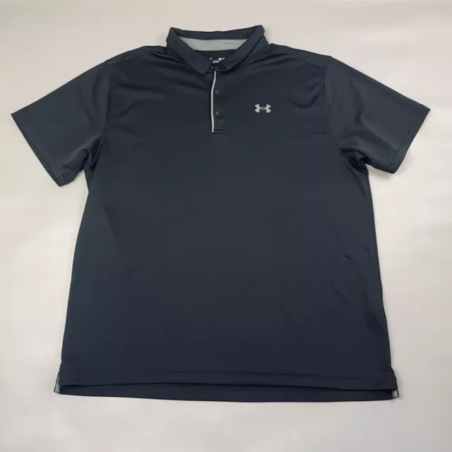 UNDER ARMOUR SHORT Sleeve Performance Tech Golf Polo Shirt Black Men's ...