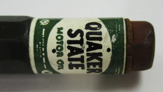 Vintage Quaker State Advertising Motor Oil Can Pencil Bill Newton San Diego