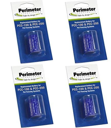 Four Pack Perimeter Pet Fencing Dog Collar Batteries by (4-Pack)