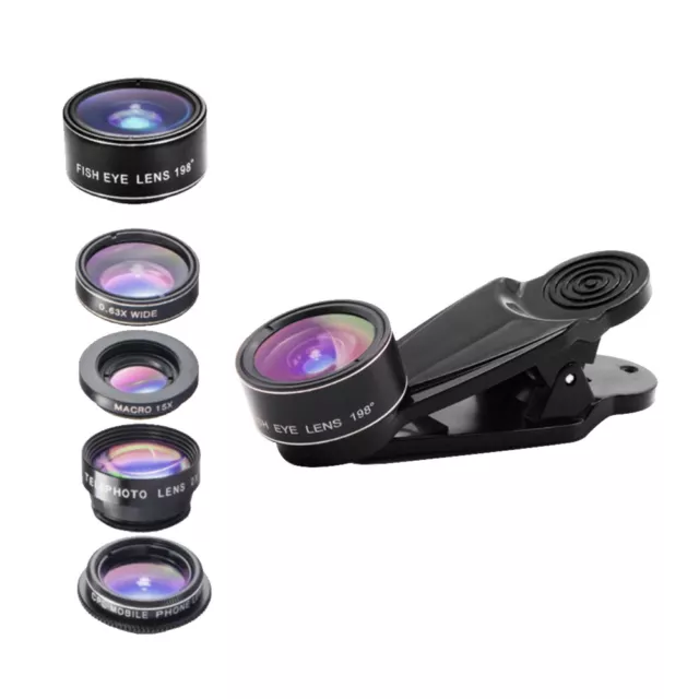 5 Optical Zoom Mobile Phone Lens Camera Kit Telephone Fisheye Telephoto