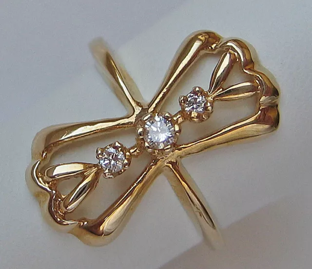 ♦️Brillant Ring aus 585 14kt Gelb Gold mit Brillanten Diamant Ring ♦️1981
