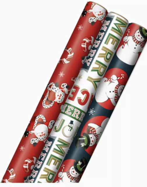 Hallmark Vintage Christmas Wrapping Paper: Assortment 3 Rolls 120sq ft. NIB