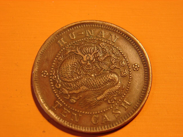 Chine. 10 Cash Guangxu  Hu-Nan Province.1902/1906. Y#112.10