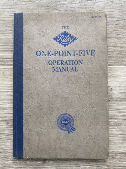 Original Riley One Point Five  Drivers Handbook Operation Manual 1960 Vinatge