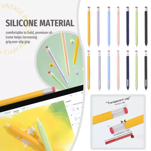 Für Apple Pencil 1st 2nd Gen Silikon Grip Case Hülle iPad Pen Cover Halter