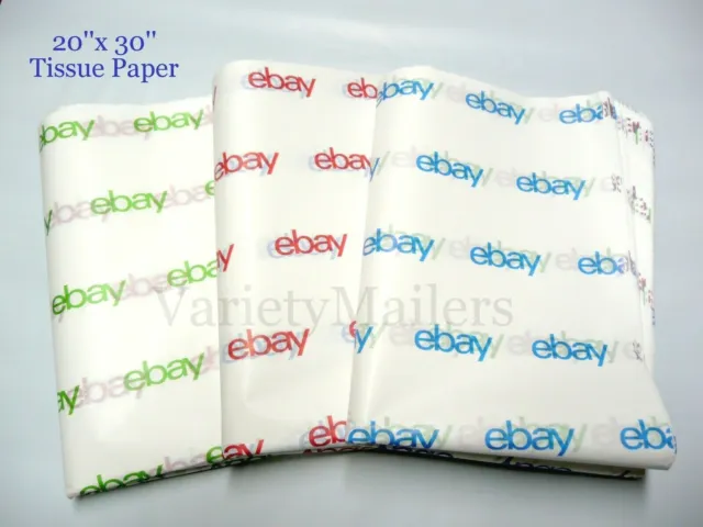 50 Sheets of Tissue Paper ~ Large 20x30 eBay Branded Blue, Red & Green Colors