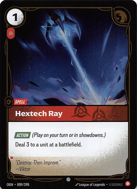 HEXTECH RAY FOIL 009/298 Origins Riftbound League of Legends 002884 £2. ...
