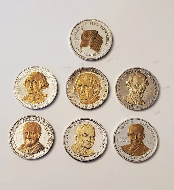 Lot of 7 National Historic Mint Double Eagle Commemorative Medals 