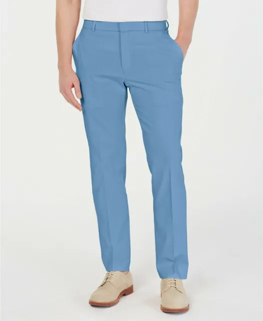 Tommy Hilfiger Modern-Fit TH Flex Stretch Comfort Dress Pants 40 x 30 Blue