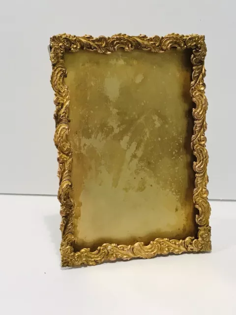 Antique 19th Century Quadruple Plate Gilded Ornate Picture Frame 6”-4.5”