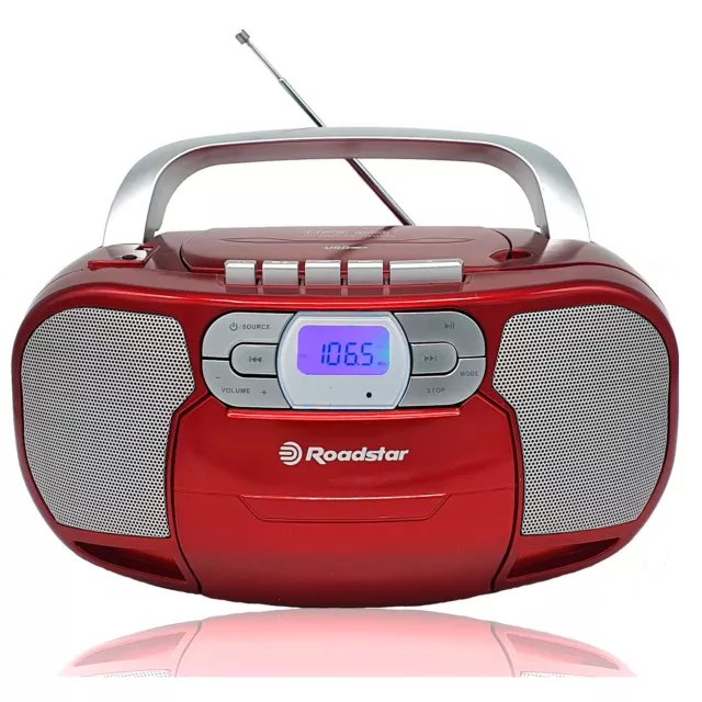 Radio CD Cassette Portable Numerique PLL FM, Lecteur CD-MP3, USB, AUX-IN  Roadst