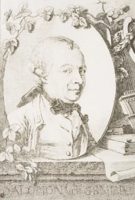 J. SCHELLENBERG (*1740), Porträt des Salomon Gessner, um 1765, Rad. Klassizismus