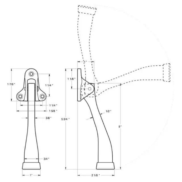 Deltana DHK5U10B 5" Height KickDown Door Holder Oil Rubbed Bronze