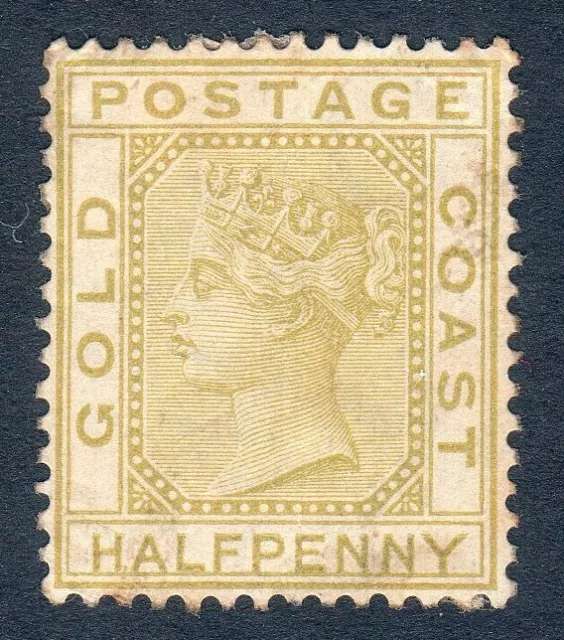 GOLD COAST: QV 1879 halfpenny Olive Yellow (SG4) - Mint - See Scans