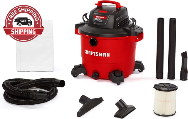 CRAFTSMAN CMXEVBE17595 16 Gallon 6.5 Peak Wet/Dry Vac, Heavy-Duty Shop Vacuum wi