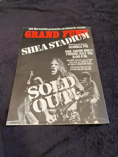 GRAND FUNK RAILROAD 1971 ad at Shea Stadium with Humble Pie & at Hyde Park