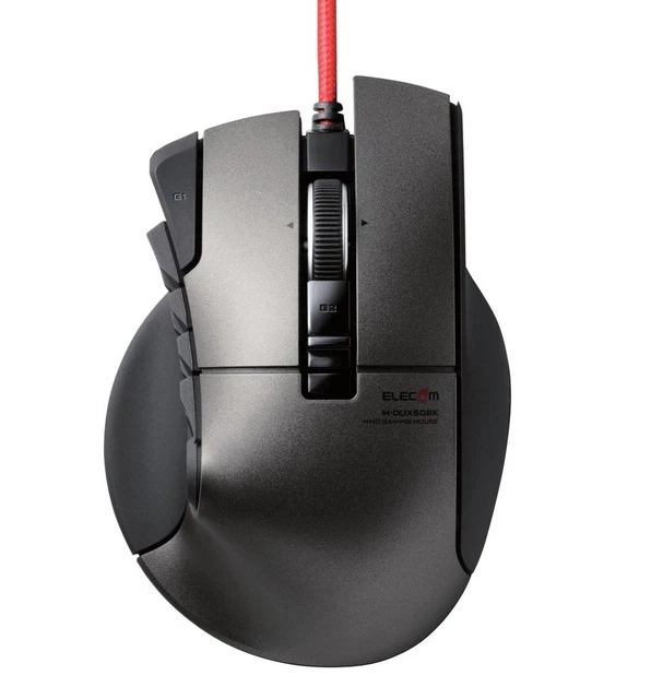 ELECOM gaming mouse DUX wired 14 button 3500dpi hardware macro M-DUX50BK Japan