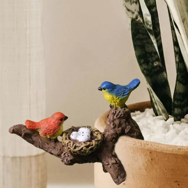 Gartenvogelstatue, Geschenk für Mama, Vogelfigur für Pflanzgefäß,