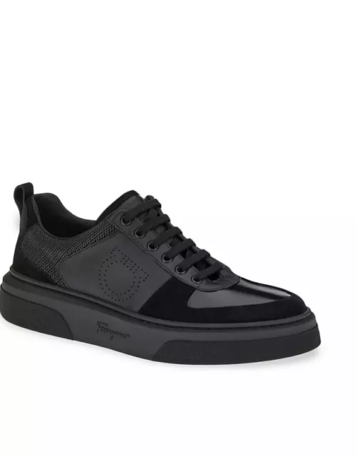 New Salvatore Ferragamo Cassina Low Top Men Sneakers Fashion Logo Black 11 $895