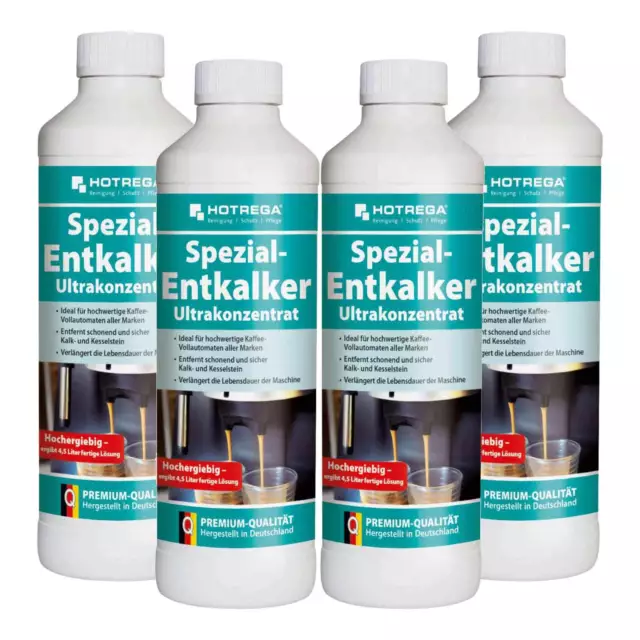 HOTREGA Spezial Entkalker Kaffeemaschine Kalkentferner 4x 500ml Konzentrat