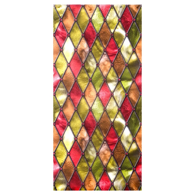 faux stained glass window film Decorative Sun Blocking Window Cling Decal