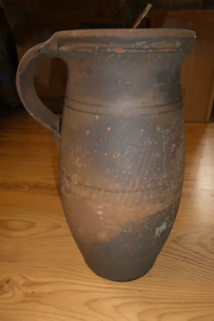 antik Tonkrug von 1884 Hafnerware Bauernkeramik Milchkrug Birnkrug