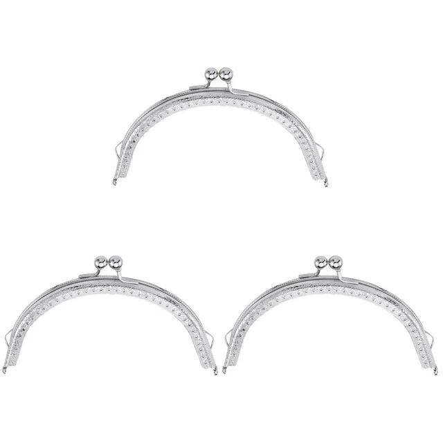3 pcs Sac en cuir Clip Cadre Bourse Cadre Sac Baiser Fermoir Serrure