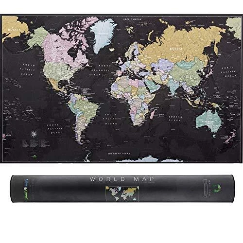 ATLAS & GREEN Carte du monde | Carte monde Voyage | Carte Géographique à Mûr ...
