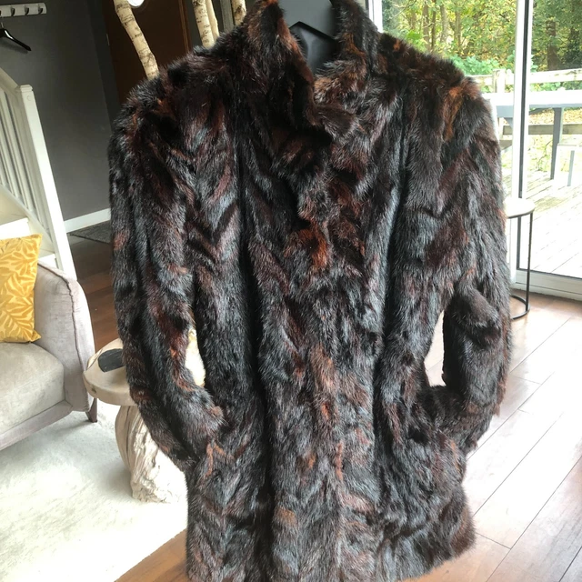 Veste 3/4 En Véritable Vison Nord-américain - Taille M, Couleur Beige, Occasion Très Bon état