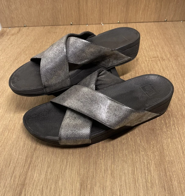 Fitflop Lulu Criss Cross Glitz Size 9  Slide Sandals Shoes