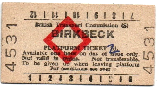BTC(S) Platform Ticket Birkbeck 1d