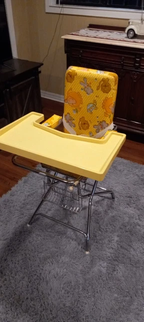 Vintage Strolee Baby High Chair Animal Print Retro Baby Gear Feb 1979 Prop