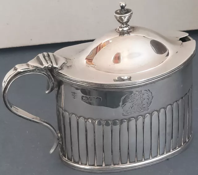 Antique Silver Half Fluted Mustard Pot