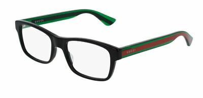 GUCCI GG0006O 002 Rectangle Black Red/Green Men's Eyeglasses 