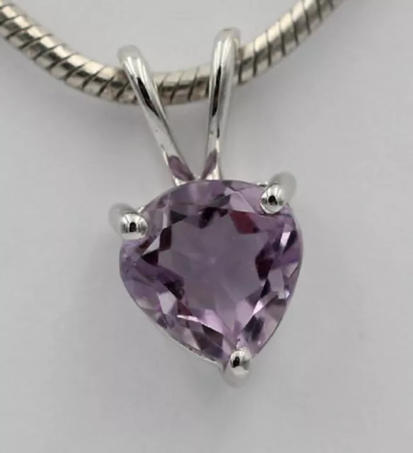 1,2 Carat Amethyst Anhänger 925 Silber Collier Kette Schmuck violetter Edelstein