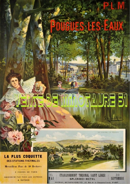 PLM Pougues les eaux  58 Nièvre - affiche plastifiée