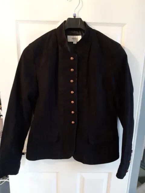 (W/D) Next Black Button Through Military Style Jacket Size 14