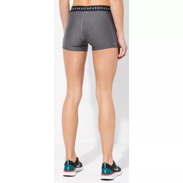 Under armour Femmes Gris Heatgear Extensible Short Compression Taille L 3