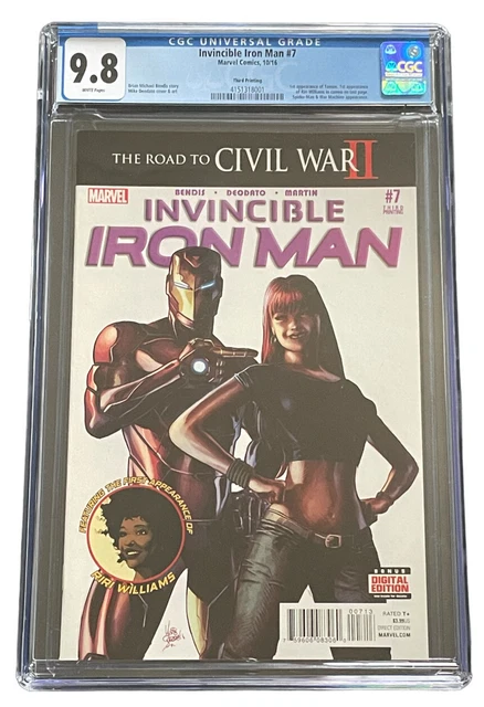 Invincible Iron Man #7 CGC 9.8 WH 3rd Print 1st Riri Williams