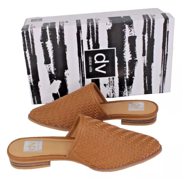 Dolce Vita Isobel womens Tan woven mule slipper  size 7.5  New In Box