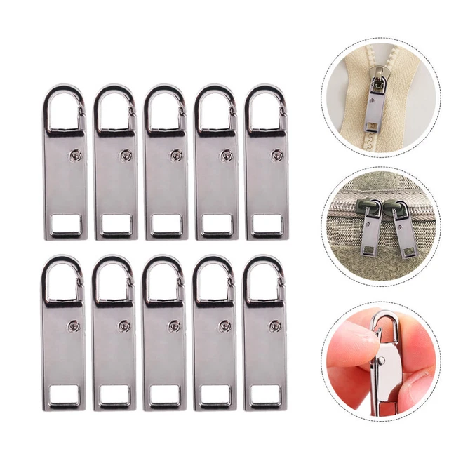 10 Pcs Zinc Alloy Detachable Zipper Puller Replacement Labels Clothes