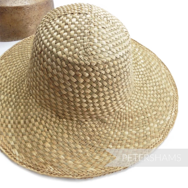 "Cuerpo de sombrero de capella de paja Seagrass & Raffia de colección década de 1960 - 11"